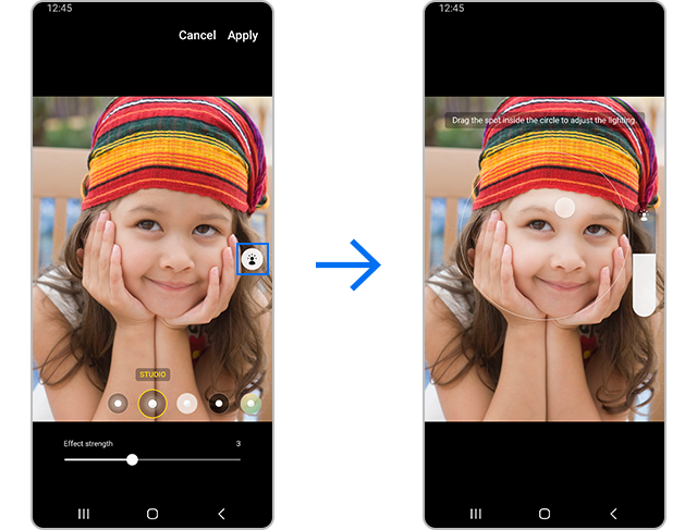 Galaxy S22 portrait relighting