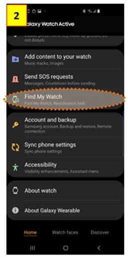 Find my watch, galaxy watch active, galaxy wearable,