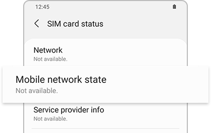 Not available displayed under Mobile network state
