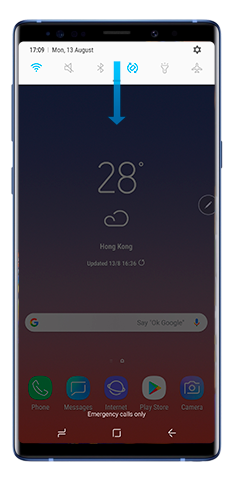 Drop down the notification panel