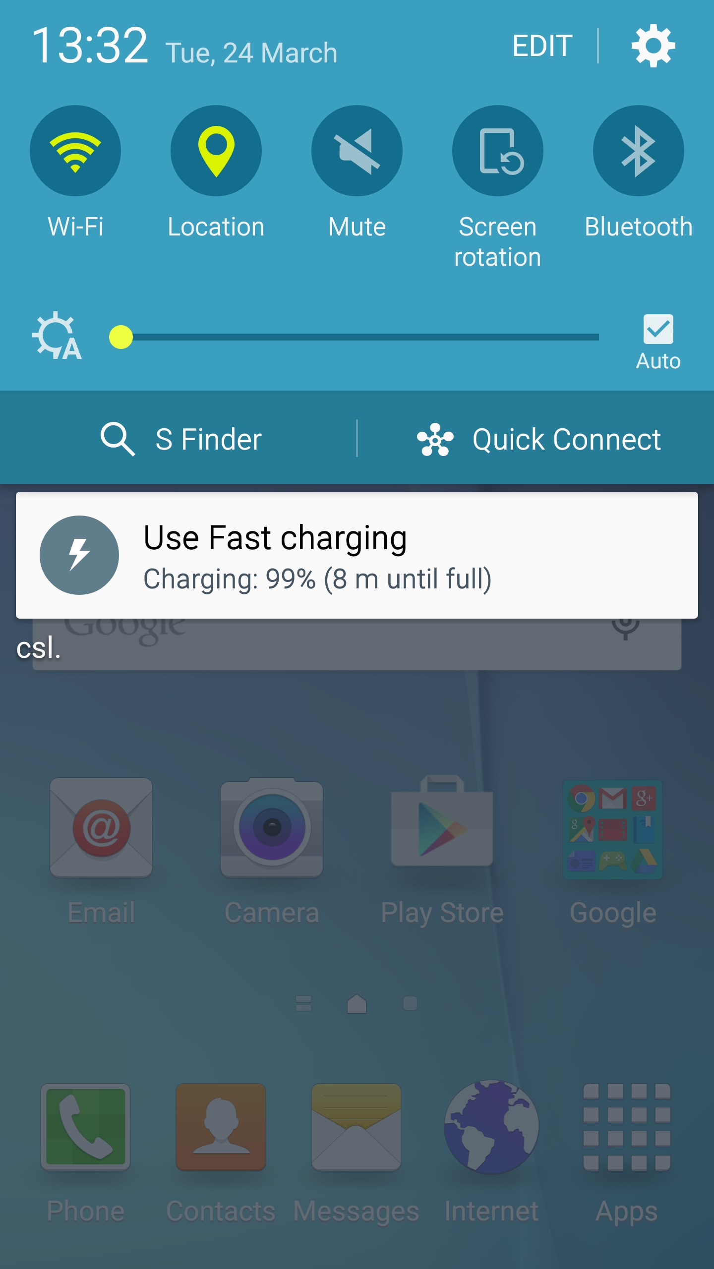 fast charge notification