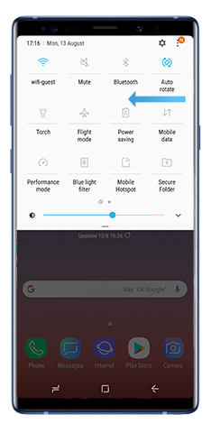 Expanded Notification panel