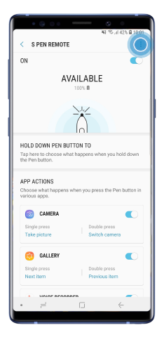 Tap more in the S Pen remote menu