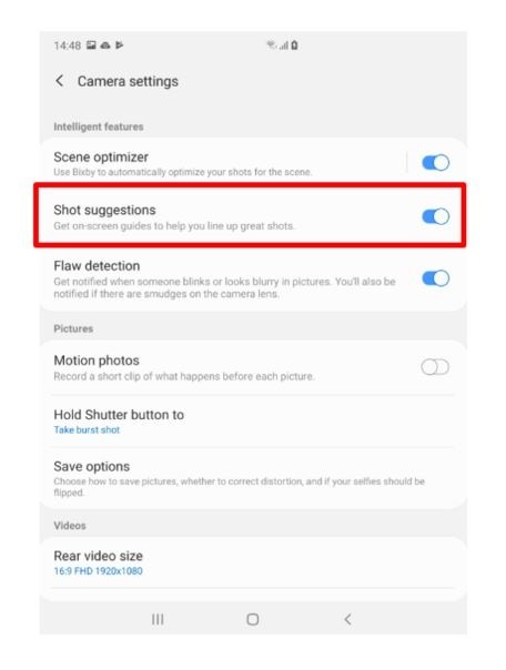 Shot suggestions
