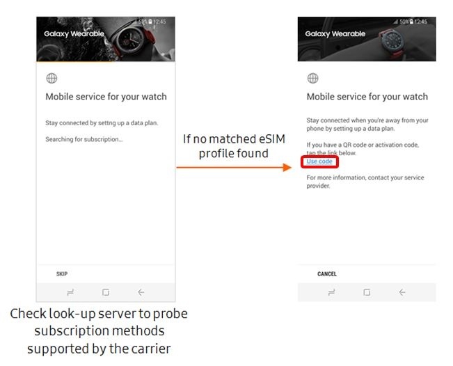 mobile network, network setup, activation, activate, scan QR code, galaxy watch, samsung galaxy watch, lte, sim watch