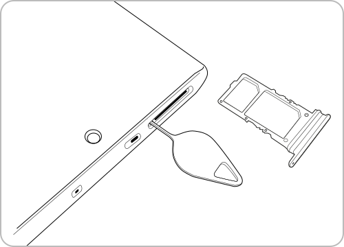 Insert ejector tool to eject card tray