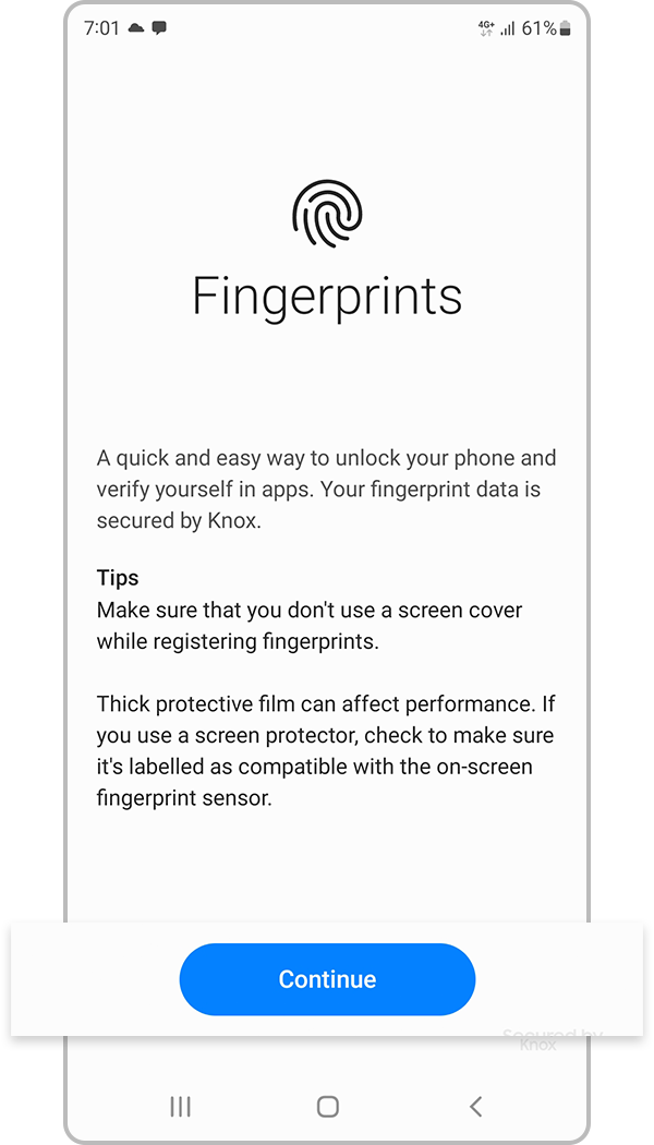fingerprint recognition register step 3