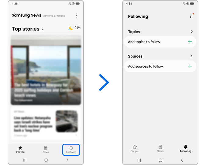 Following page is opened