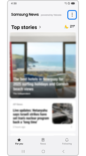 Displaying Samsung News page