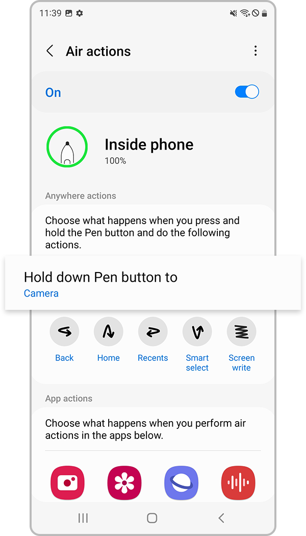 s22 s pen changing apps step 4