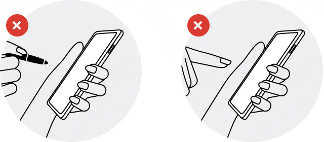 GIF image of pressing the device