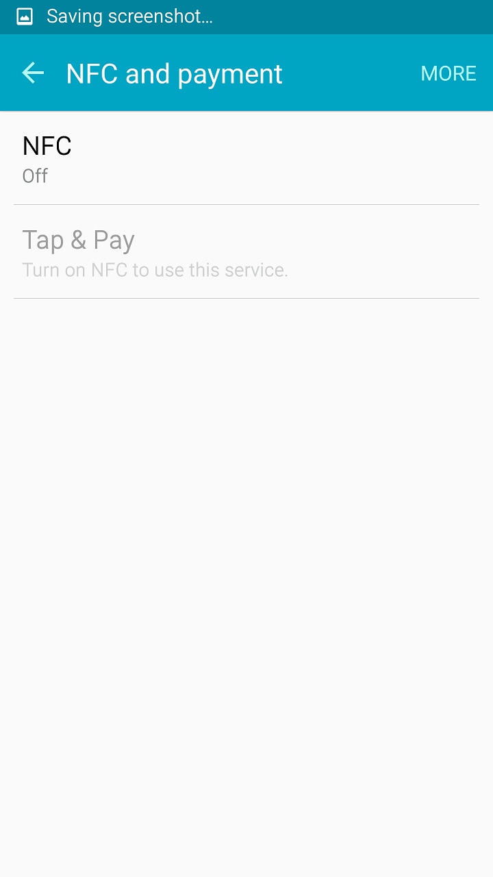 NFC and Payment Menu
