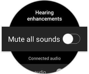 Mute all sounds switched off on a Galaxy smart watch