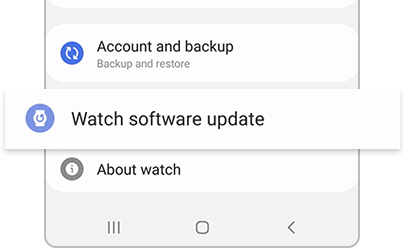 Watch software update highlighted in the Galaxy Wearable app