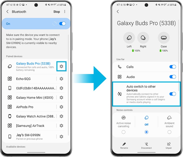 Auto switch to other devices