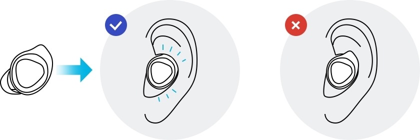 earbuds in ear