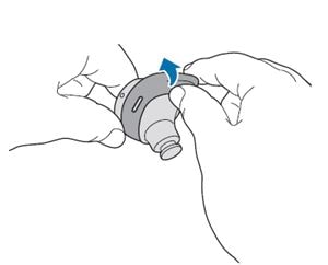 attach earbud wing tip, install earphone wing tip, samsung earphones, samsung earbuds, samsung wing tip, wing tip earbud