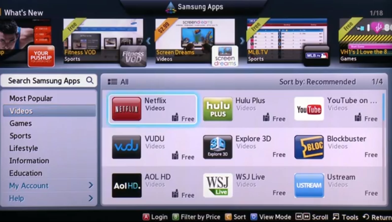 How do I download apps on my Samsung television?