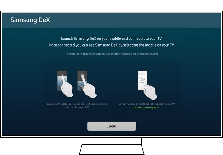 And, the onscreen guide will appear.