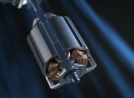 A close-up internal illustration a Bespoke Jet™ AI's HexaJet Motor demonstrates the powerful suction.