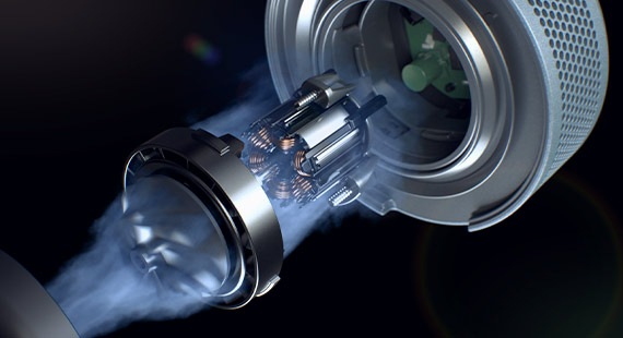 A close-up internal illustration a Bespoke Jet™'s HexaJet Motor demonstrates the powerful suction.