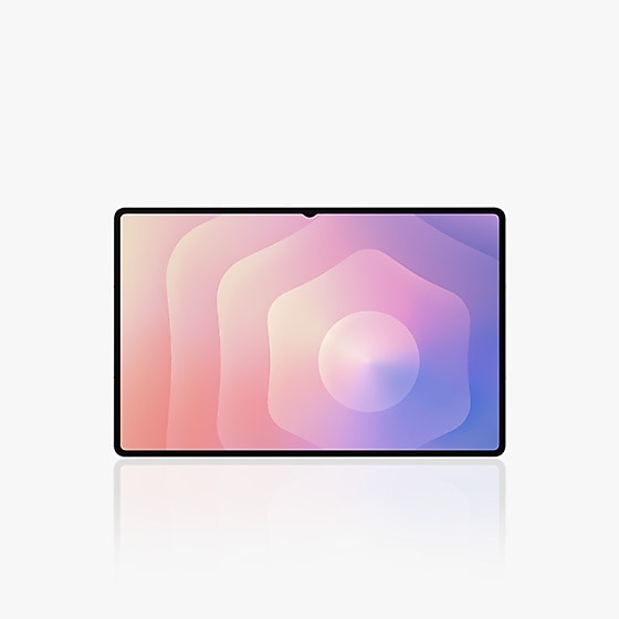 Galaxy Tab S11 Ultra se vidi s prednje strane, s prikazom šarenog čuvara zaslona.