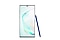 Snimka uspravnog uređaja Galaxy Note10 s prednje strane s S Pen olovkom naslonjenom sa strane