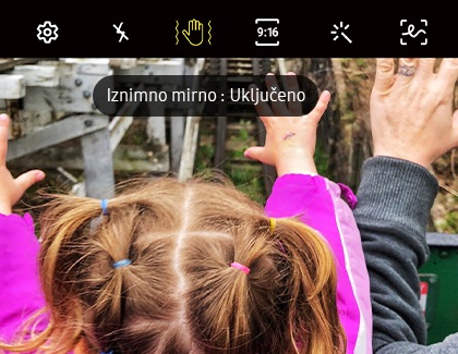 Snimanje pomoću funkcije Super steady na uređaju Note10 u pokretu