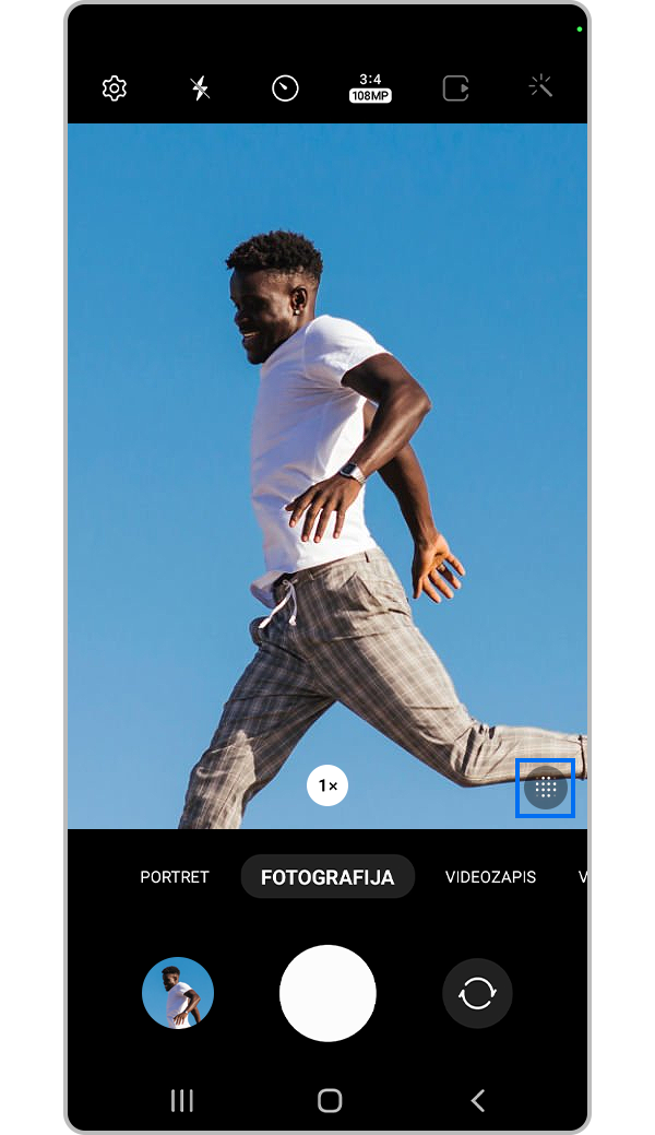 dodir na ikonu točke za poboljšanje detalja kamere uređaja galaxy s22 ultra
