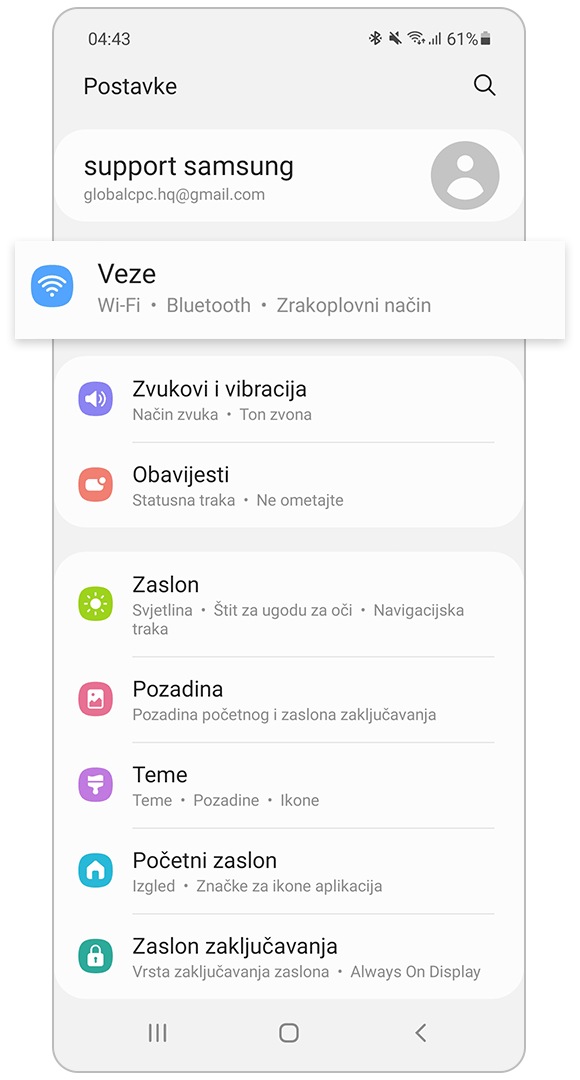 Odabir postavke veza