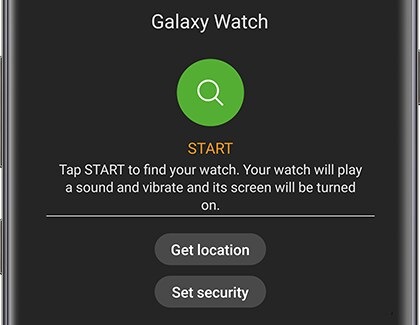 Snimka zaslona za traženje uređaja Galaxy Watch