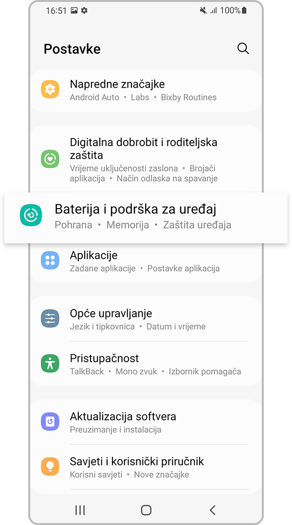 Baterija i podrška za uređaj