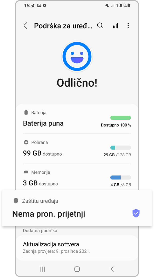 Odaberite funkciju Zaštita uređaja