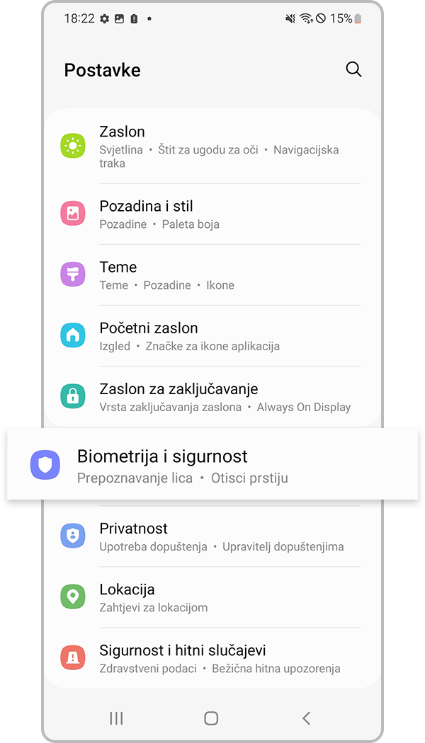 1. korak registracije otiska prsta