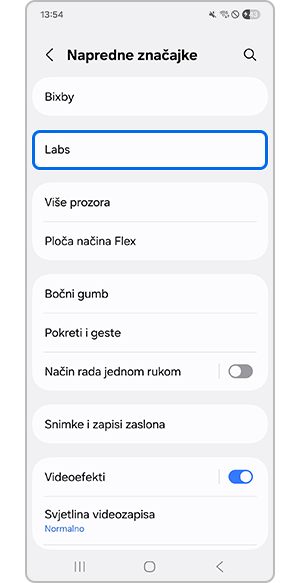 Odabir izbornika Laboratoriji