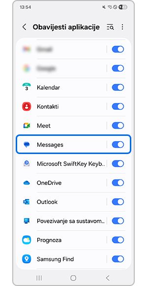 Odabir aplikacije Poruke