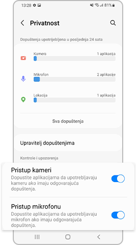 Omogućite pristup kameri i mikrofonu