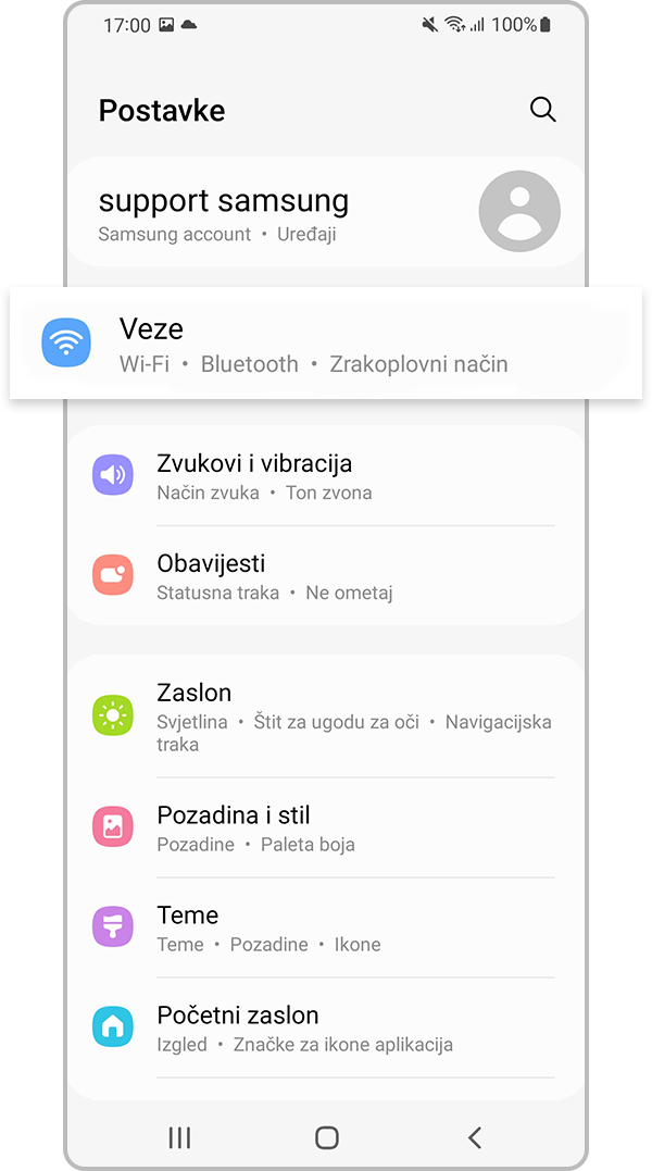 poništavanje postavki mreže 1. korak