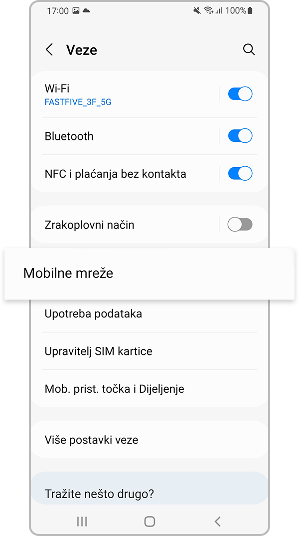 poništavanje postavki mreže 2. korak