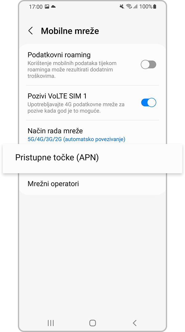 poništavanje postavki mreže 3. korak