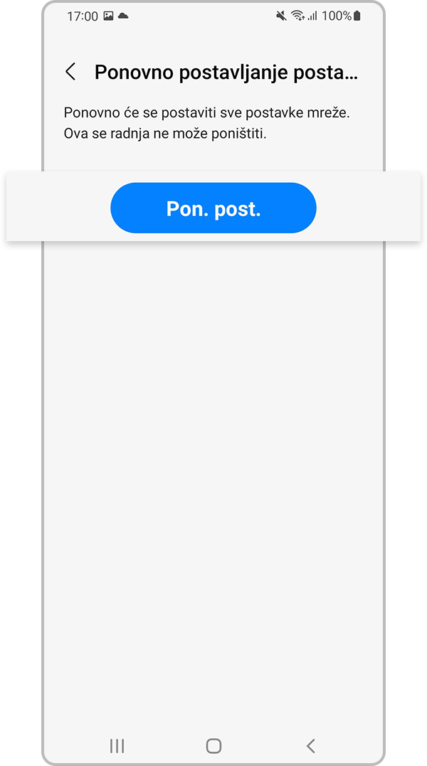 poništavanje postavki mreže 5. korak