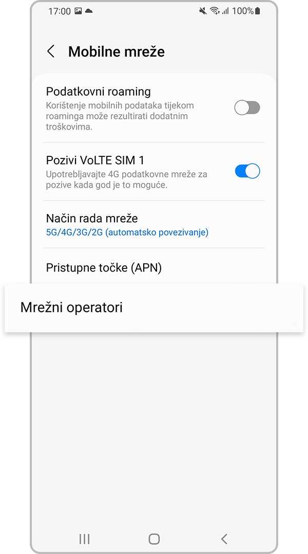 poništavanje postavki mreže 3. korak