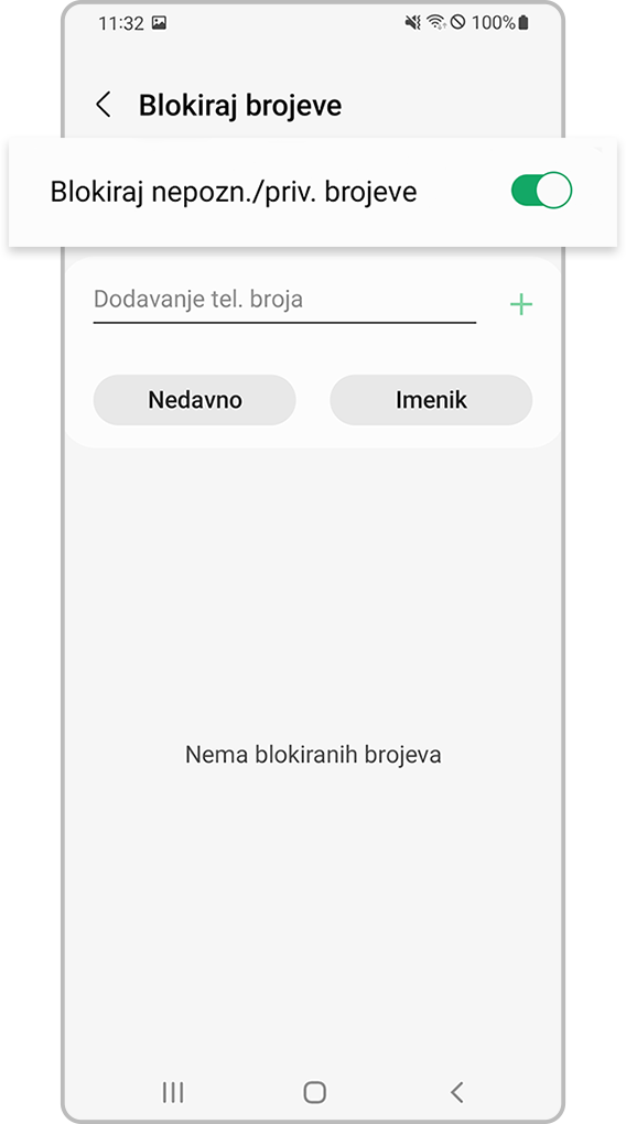 provjera blokira li uređaj nepoznate brojeve 4. korak