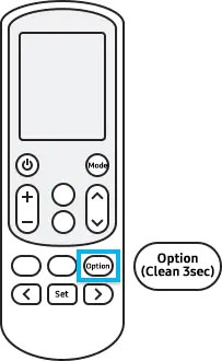 pritisnite gumb opcije 3 sekunde