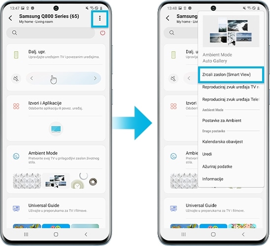 Zrcaljenje aplikacijom SmartThings 2. korak