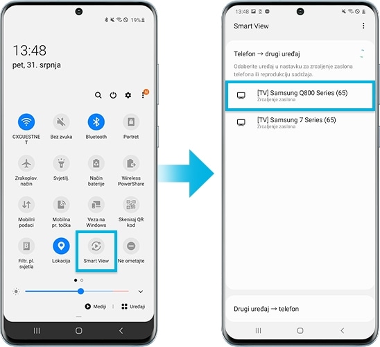 Zrcaljenje aplikacijom Smart View