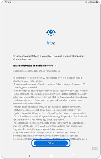 A szivárványhártya leolvasásról szóló tájékoztató elolvasása