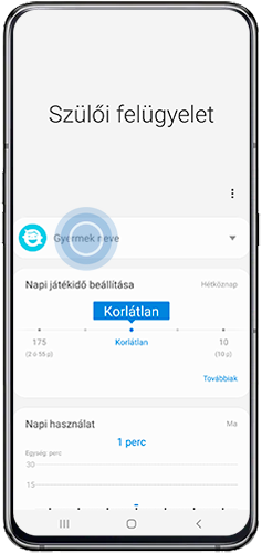 Koppints a Gyermek neve menüre