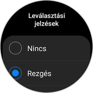 A Leválasztási jelzésekhez tartozó beállítások listája