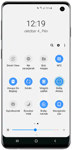 Dolby Atmos az értesítési panelen